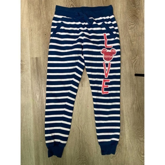 Disney Parks Minnie Mouse Striped Pajama Pants Women’s Small Blue Sleepwear - Picture 5 of 10